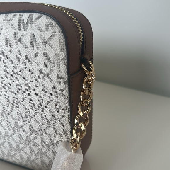 NWT - Michael Kors Jet Set Logo Crossbody Large East West Bag (Vanilla) - Picture 6 of 9